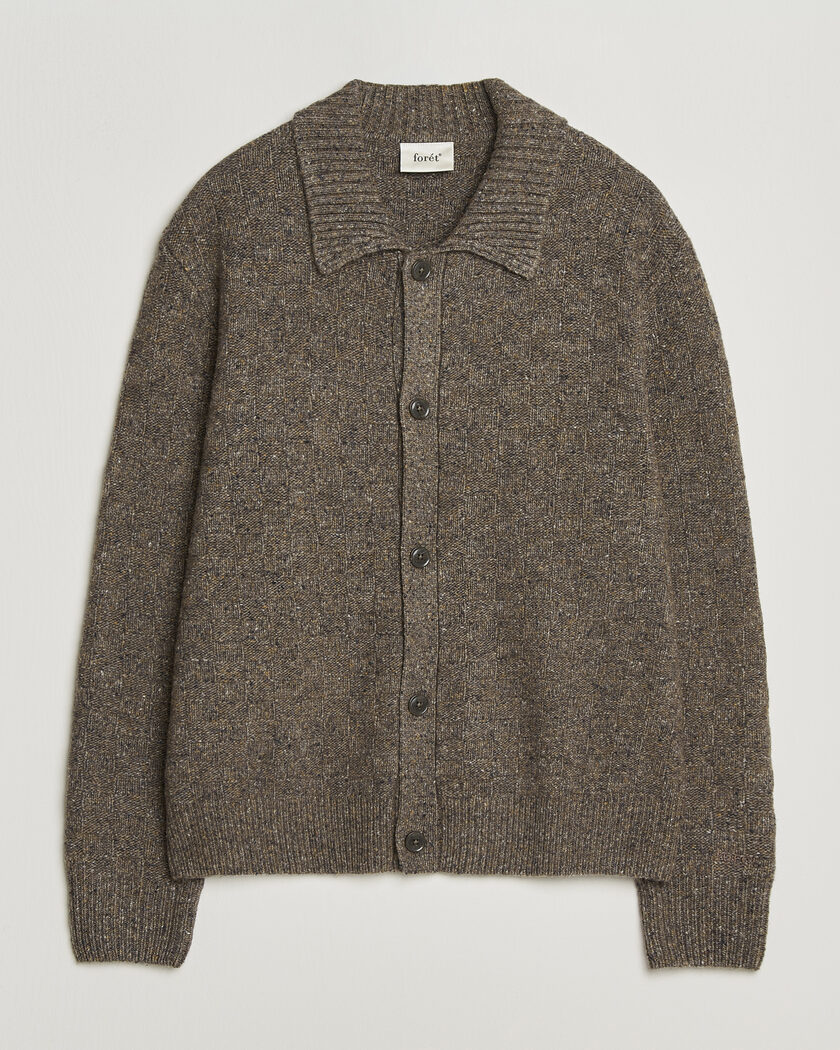 Forét Area Wool Cardigan Jacket Taupe – Marrone