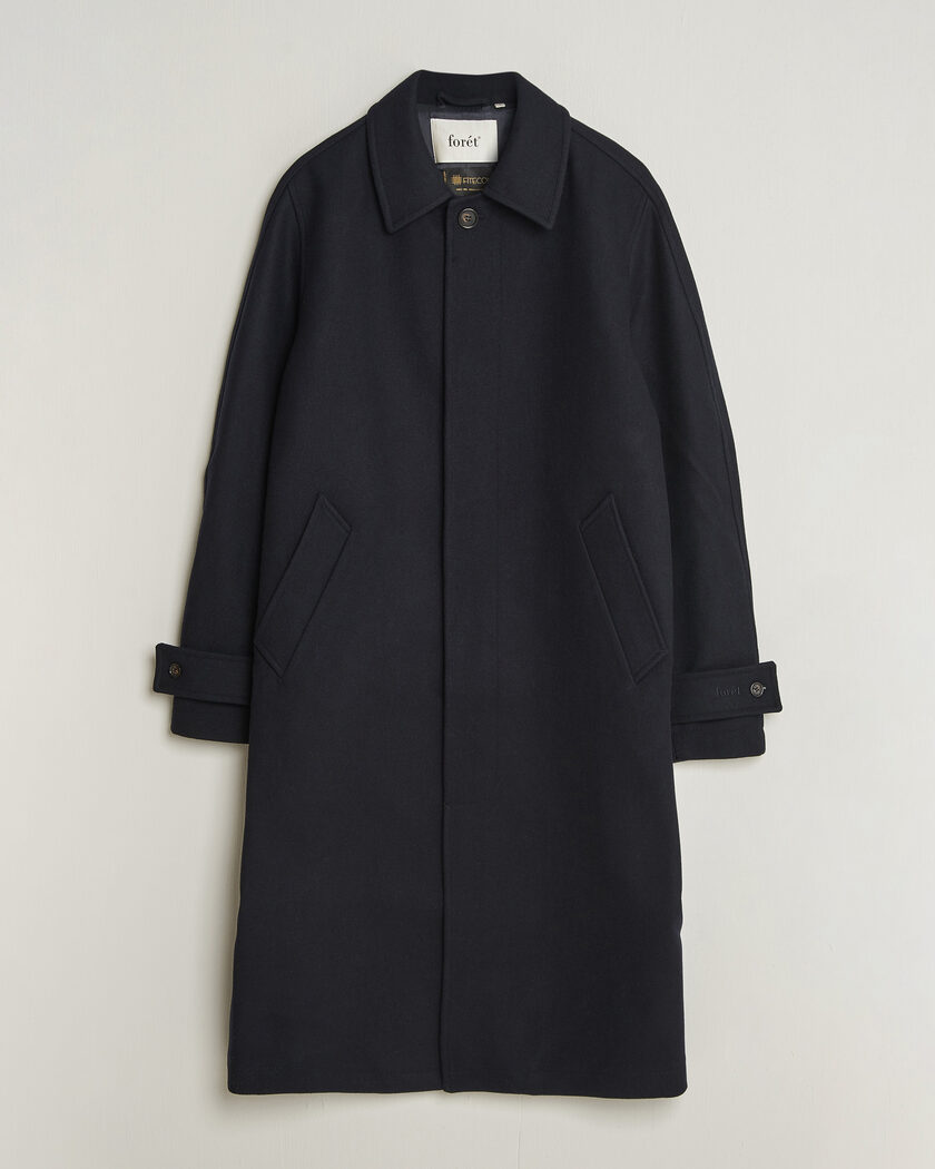 Forét Pine Wool Coat Navy – Blu