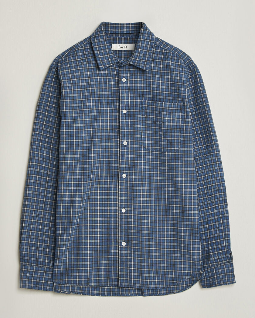 Forét Ridge Flannel Check Shirt Navy – Blu