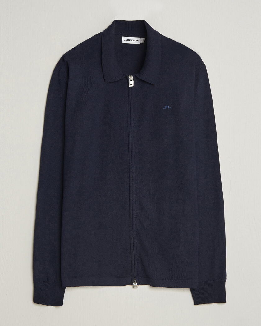 J.Lindeberg Kaleb Merino Full Zip JL Navy – Blu