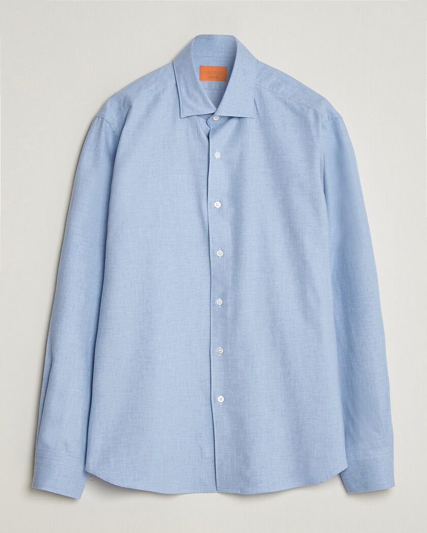 Grigio Washed Flannel Shirt Light Blue – Blu