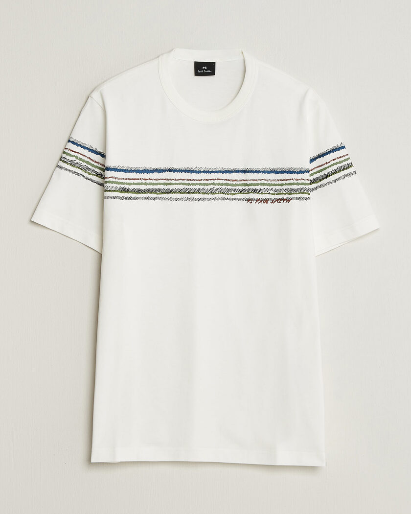 PS Paul Smith Stripes Crew Neck T-Shirt White – Bianco
