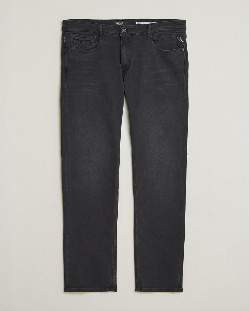 Replay Rocco Comfort Fit Powerstretch Jeans Washed Black – Nero