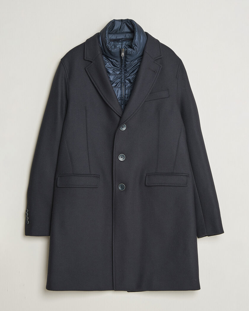 Herno Wool Zip Coat Navy – Blu