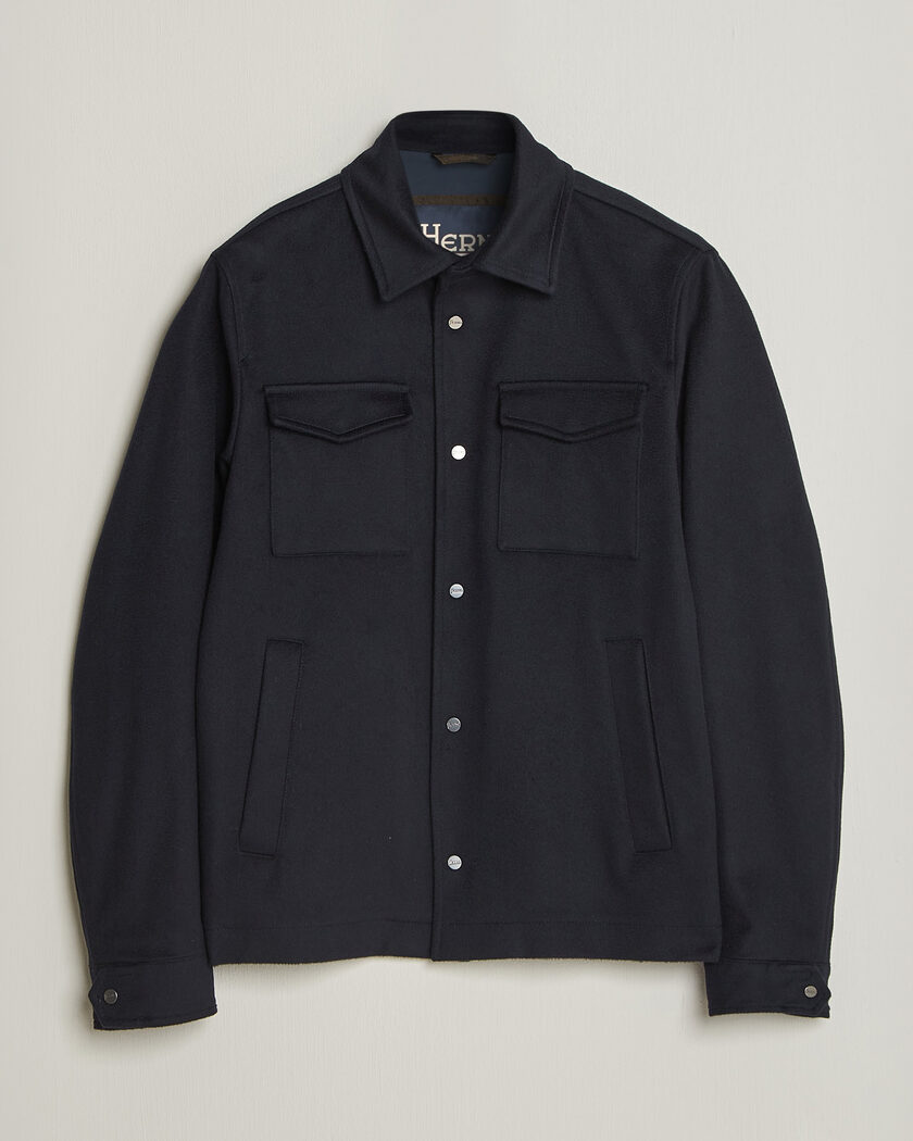Herno Cashmere Overshirt Navy – Blu