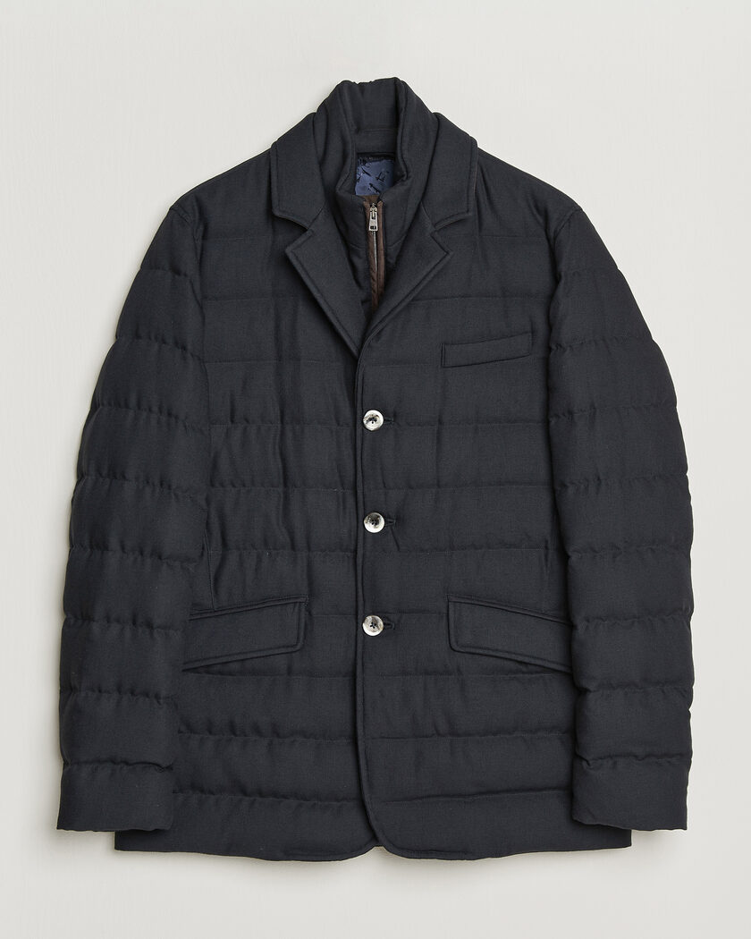 Herno Flannel Down Blazer Navy – Blu
