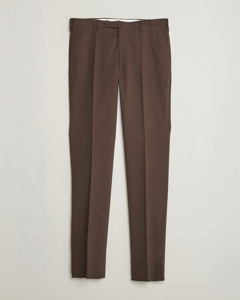 Incotex Regular Fit Cotton/Cashmere Trousers Military – Marrone