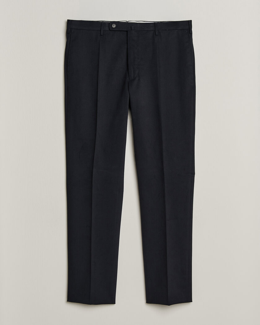 Incotex Regular Fit Cotton/Cashmere Trousers Navy – Blu