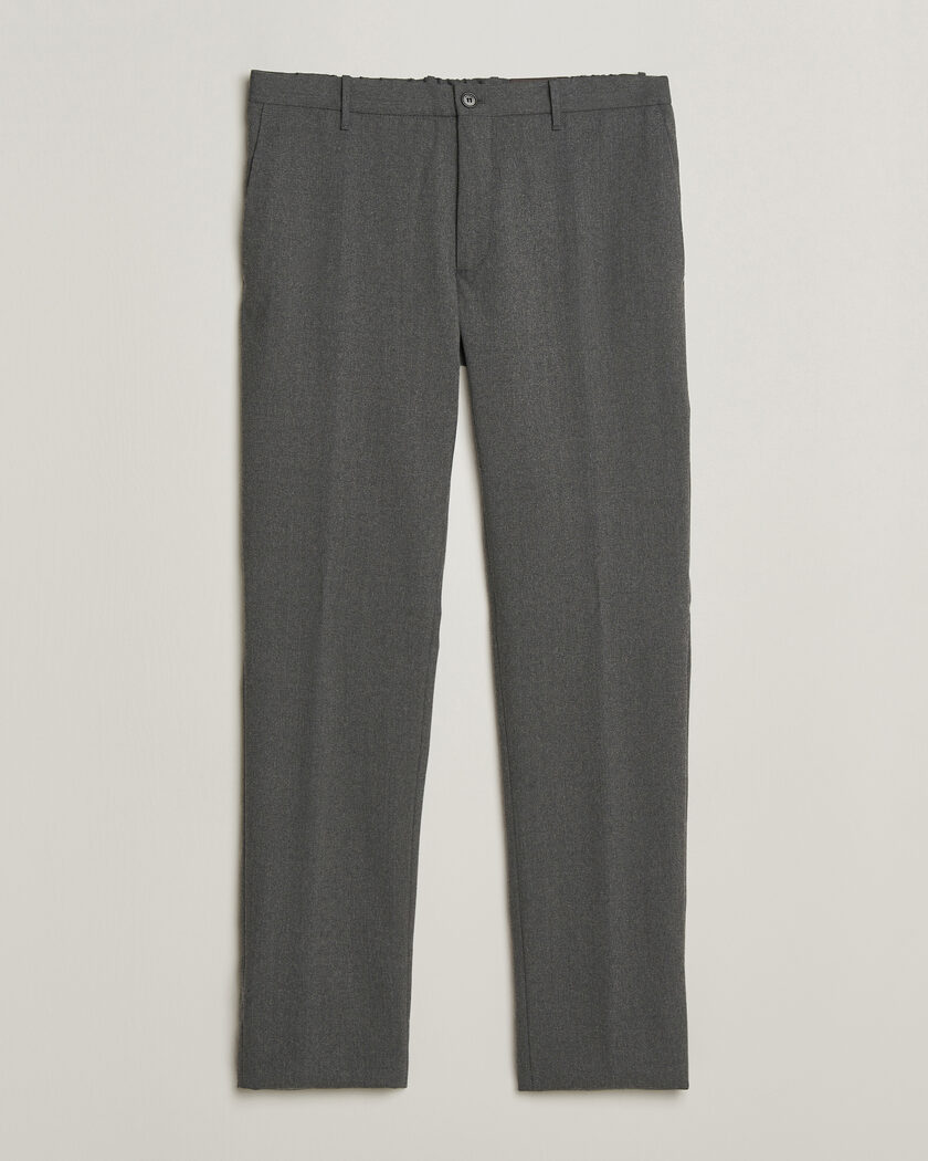 Incotex Slim Fit Washable Flannel Trousers Grey Melange – Grigio
