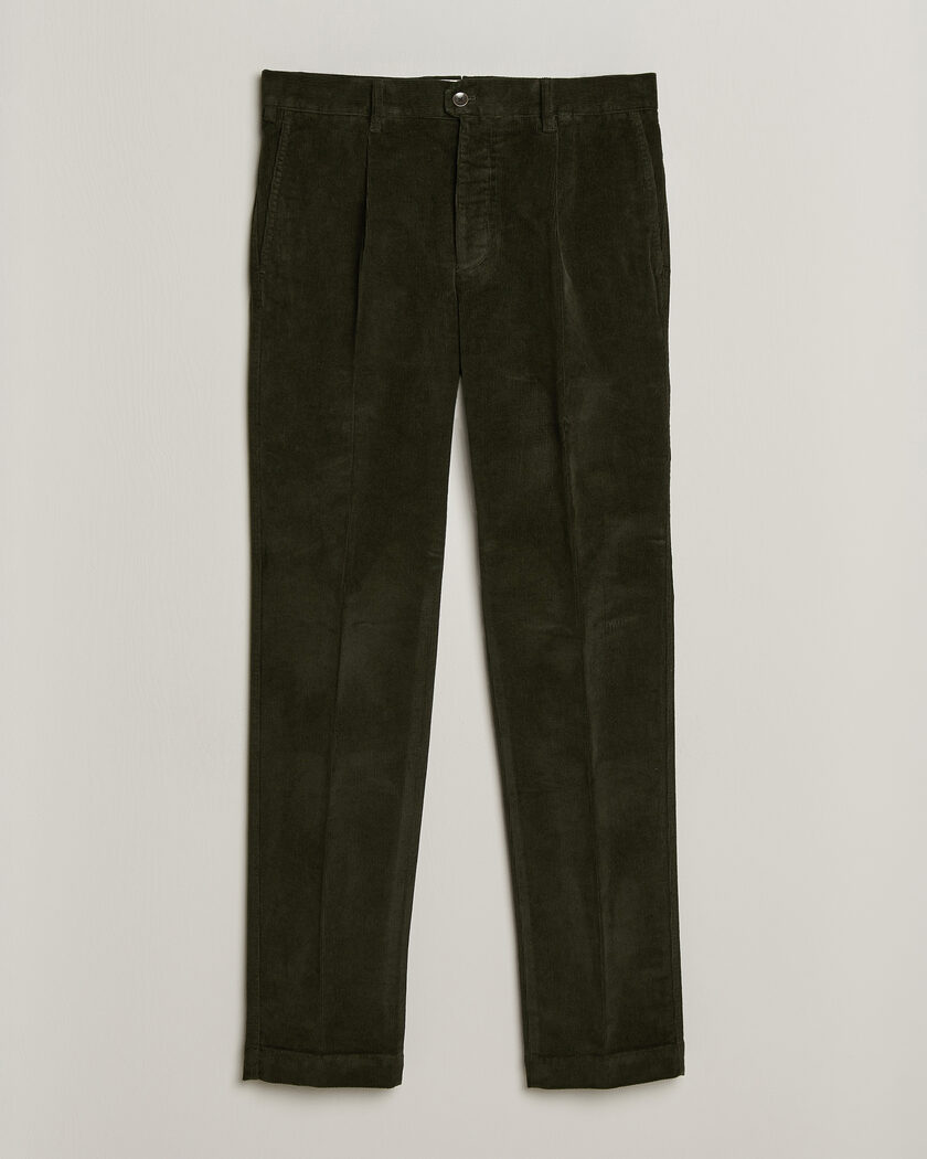 Incotex Regular Fit Washed Corduroy Slacks Forest Green – Verde