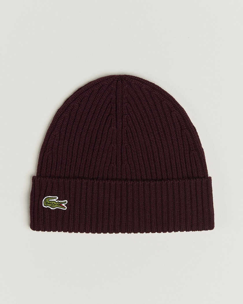 Lacoste Wool Knitted Beanie Oxalis – Rosso
