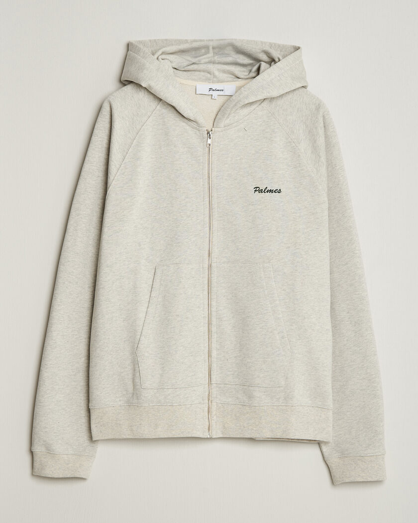  Palmes Logo Zip Hoodie Grey Melange – Grigio