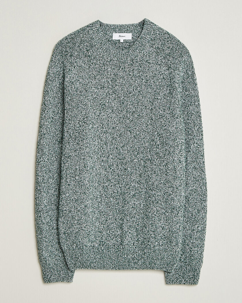 Palmes Knitted Crew Neck Sweater Green Melange – Verde