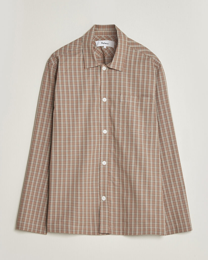 Palmes Fault Shirt Brown Check – Marrone
