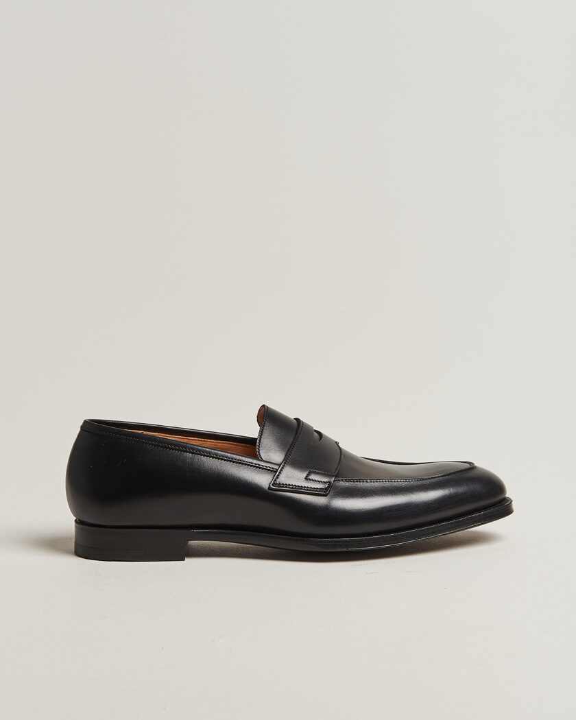 Crockett & Jones Crawford Handgrade Penny Loafer Black Calf – Nero