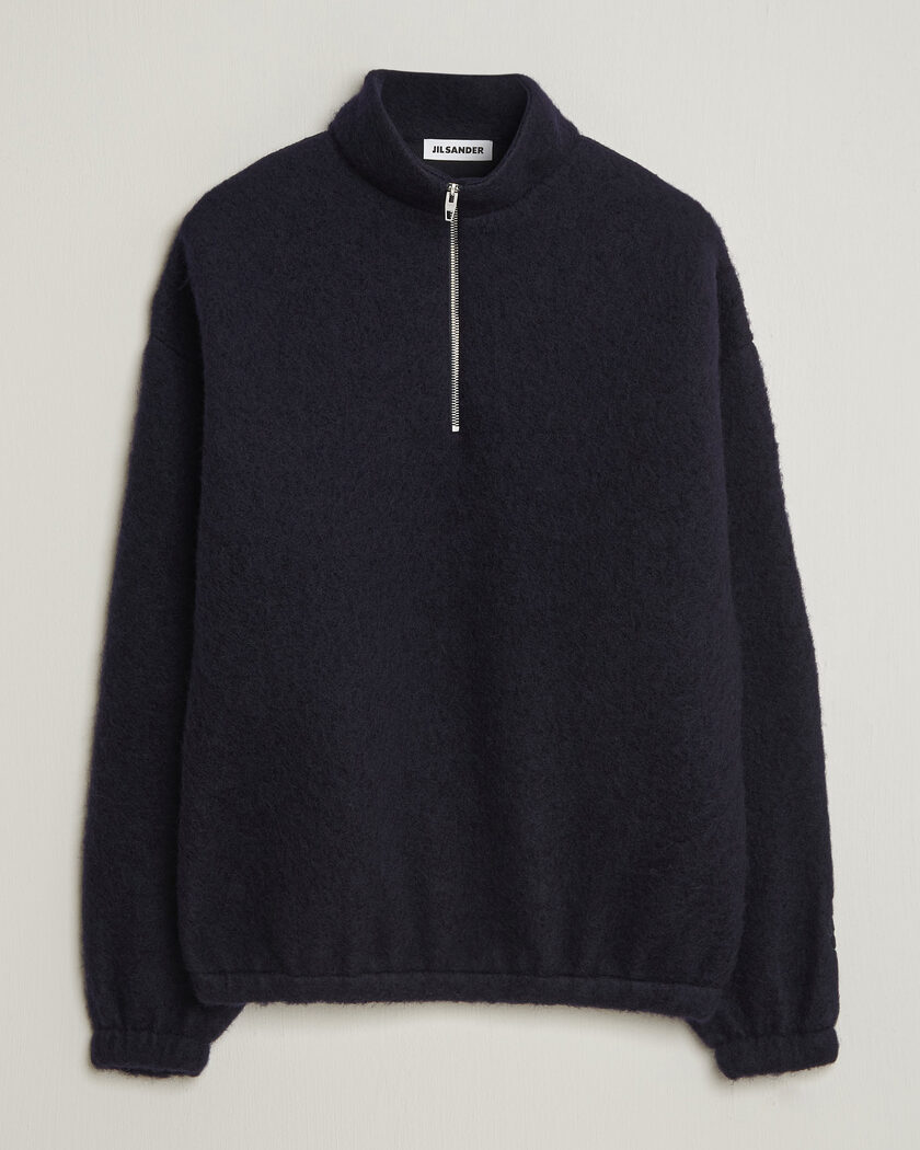 Jil Sander Half Zip Fleece Sweater Navy – Blu