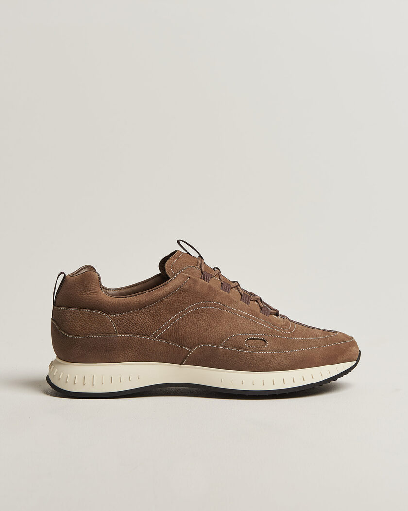 John Lobb Stream Running Sneakers Moka Nubuck – Marrone