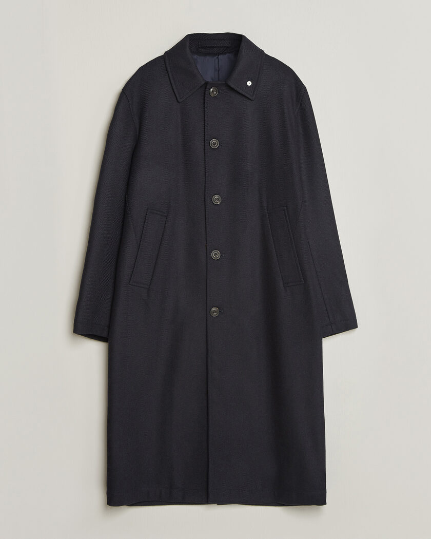 L.B.M. 1911 Wool/Cashmere Raglan Coat Navy – Blu