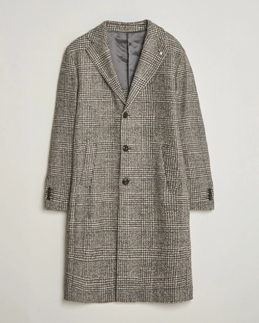 L.B.M. 1911 Checked Wool Coat Grey – Grigio