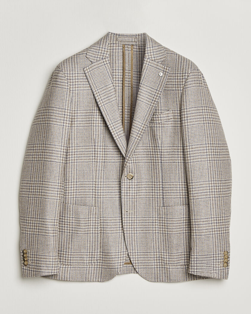 L.B.M. 1911 Jack Regular Check Wool/Cashmere/Silk Blazer Brown – Marrone