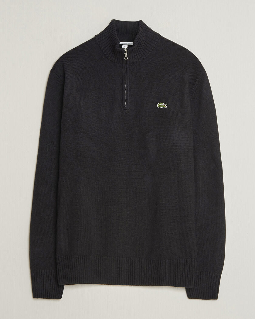 Lacoste Carded Wool Half Zip Black – Nero