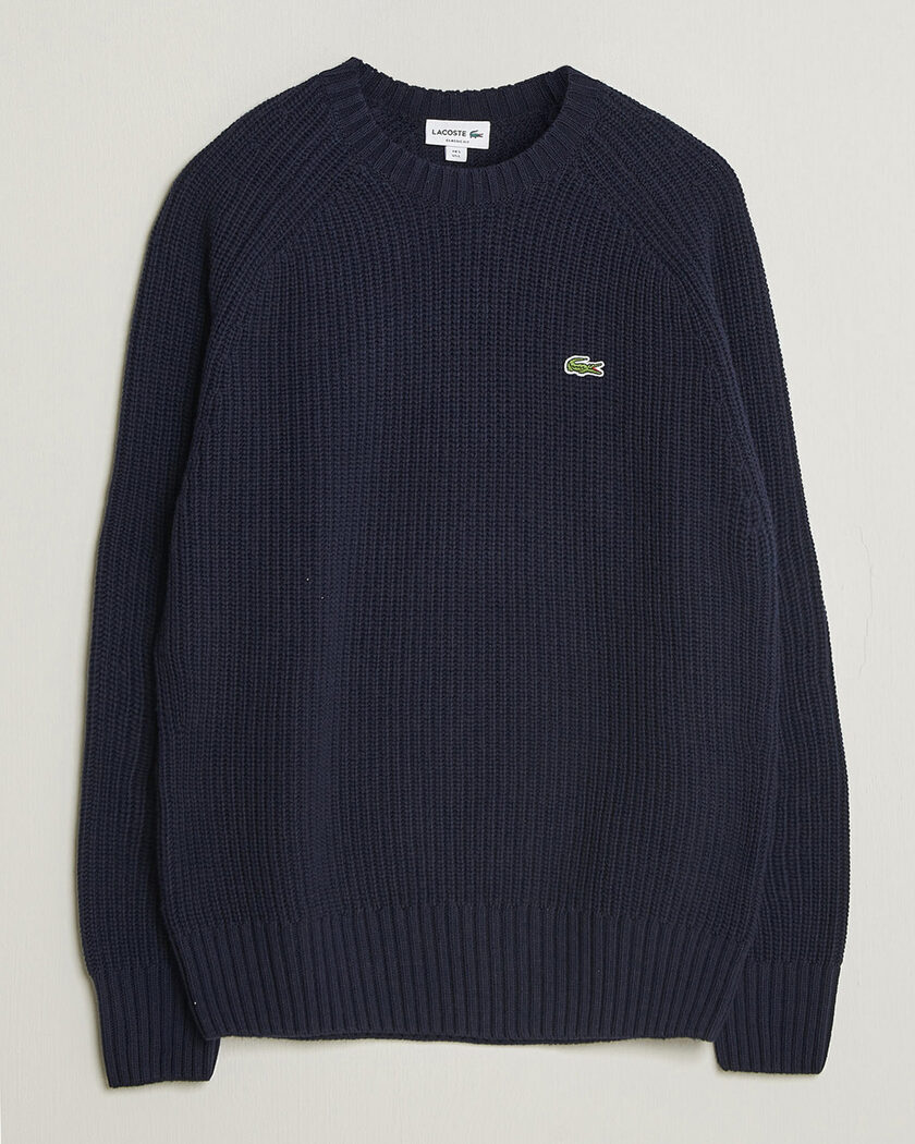 Lacoste Heavy Wool Knitted Sweater Navy Blue – Blu