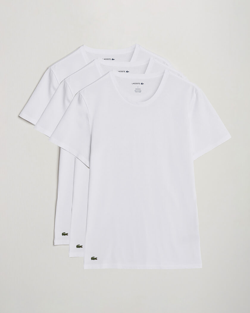 Lacoste 3-Pack Crew Neck T-Shirt White – Bianco