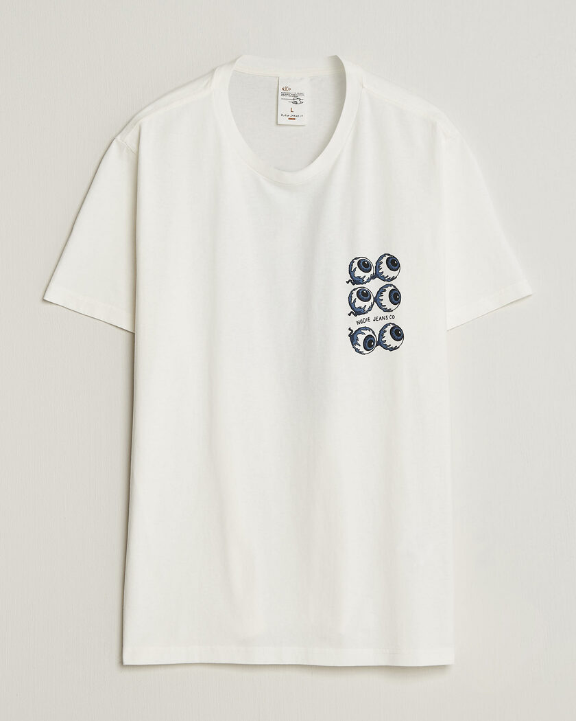 Nudie Jeans Roy Wall Crack T-Shirt Chalk White – Bianco