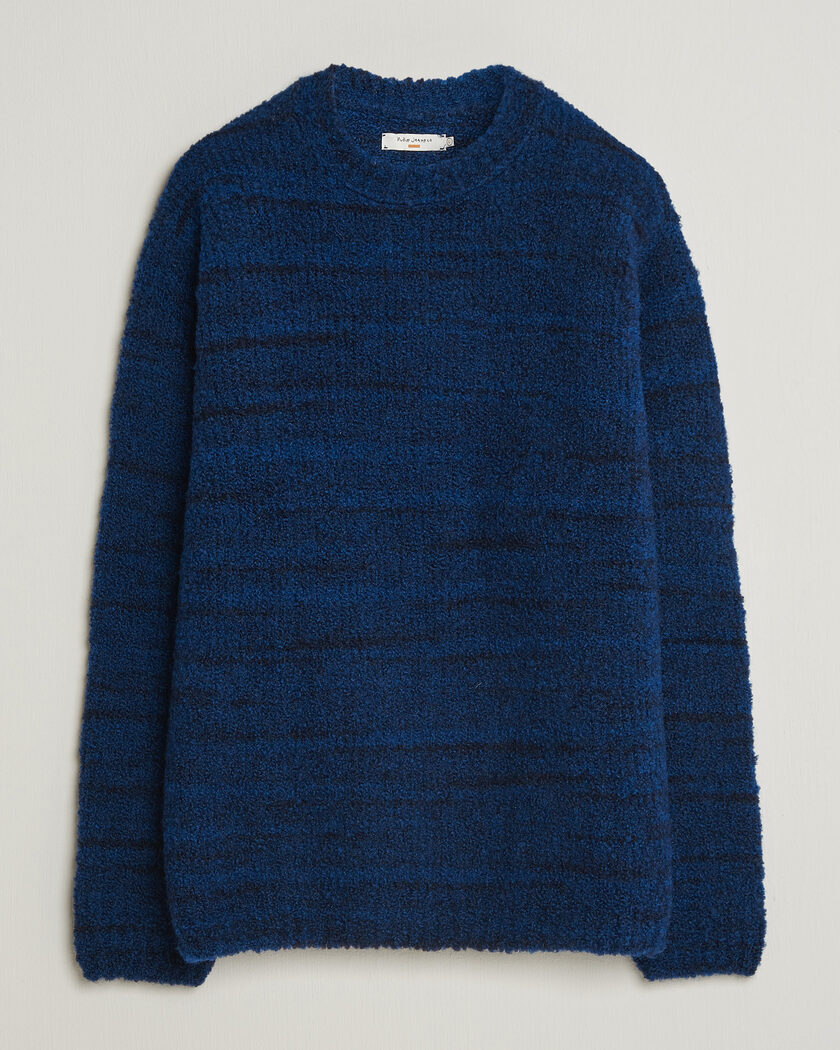 Nudie Jeans Gurra Bouclé Knitted Sweater Blue Multi – Blu