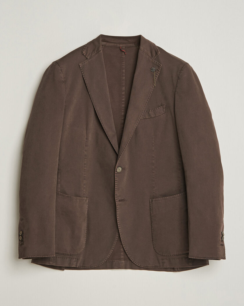 Santaniello Washed Cotton Patch Pocket Blazer Brown – Marrone