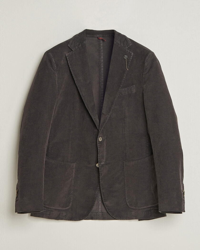 Santaniello Corduroy Patch Pocket Blazer Dark Grey – Grigio