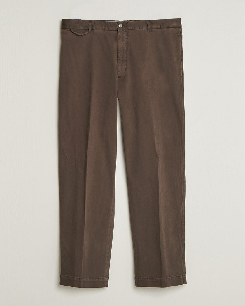 Santaniello Washed Cotton Trousers Brown – Marrone