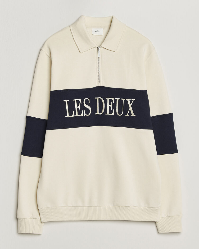 LES DEUX Zipper Rugby Sweatshirt Ivory – Bianco