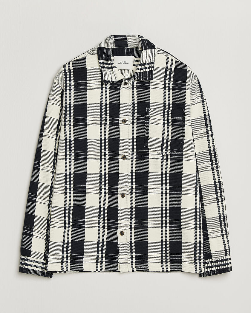 LES DEUX Structured Check Overshirt Dark Navy – Bianco