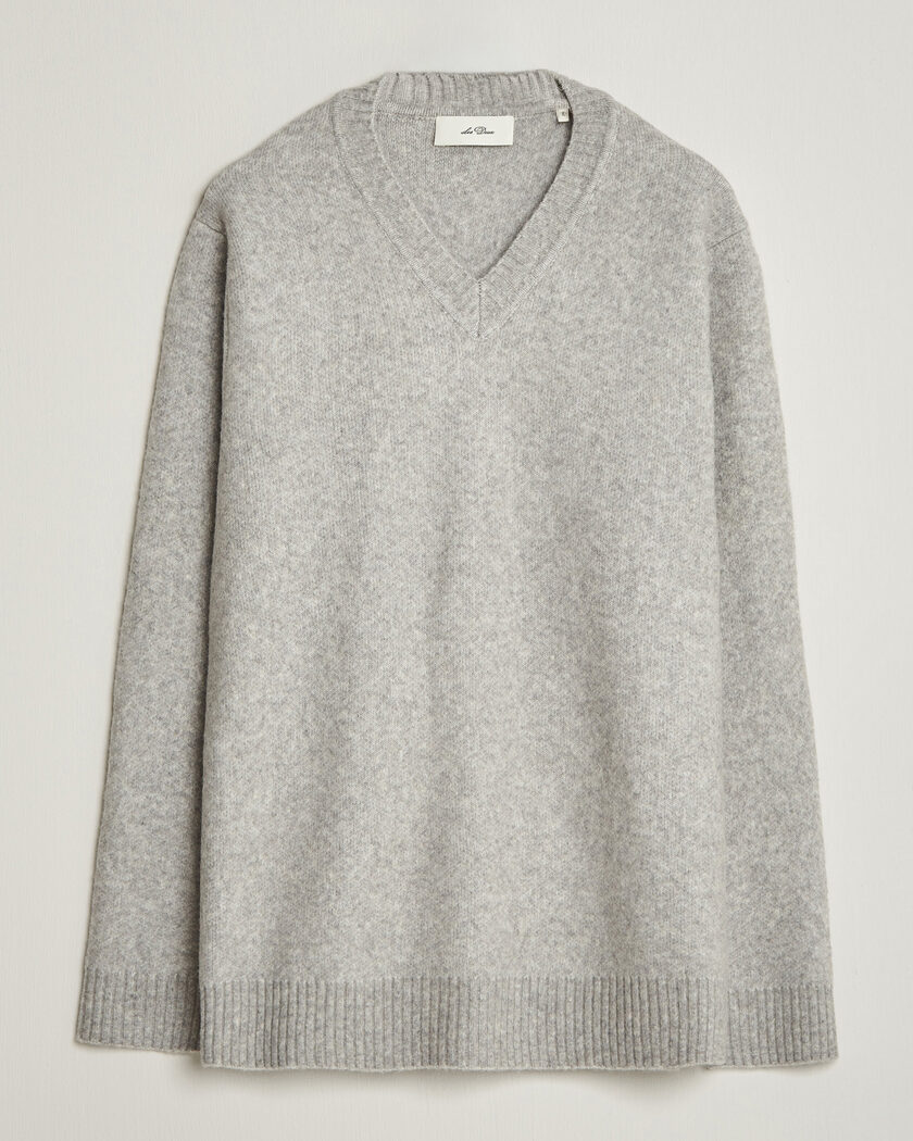 LES DEUX Melange V-Neck Knit Grey Melange – Grigio