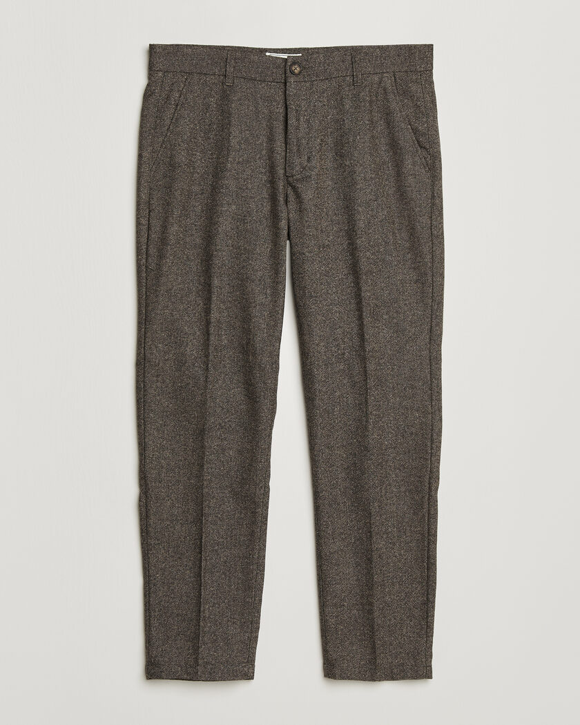 LES DEUX Wool Melange Reg Suit Pants Caribou – Marrone