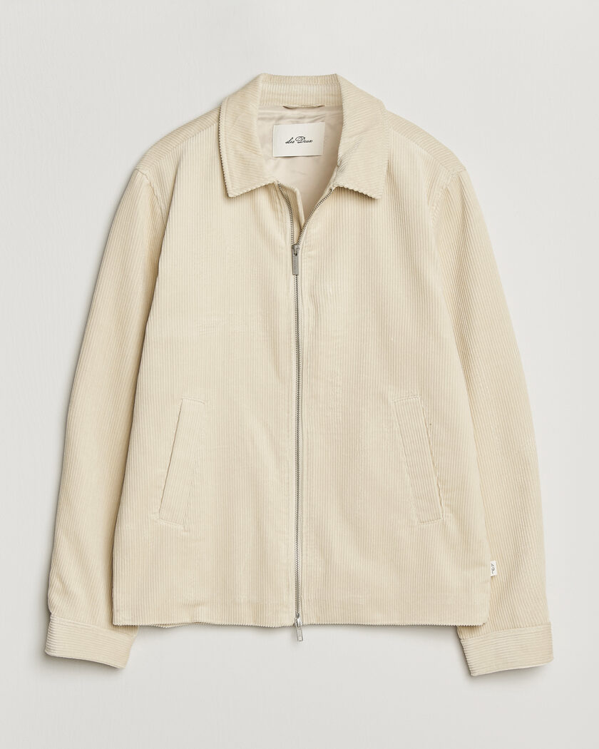 LES DEUX Corduroy Zipper Coach Jacket Ivory – Bianco
