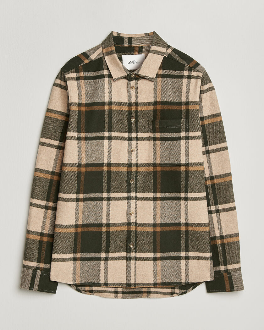 LES DEUX Check Flannel Shirt Rosin Green – Multicolore
