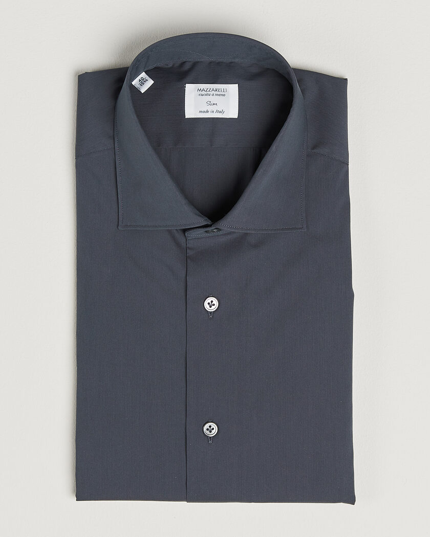 Mazzarelli Soft Cotton Popeline Shirt Grey – Grigio