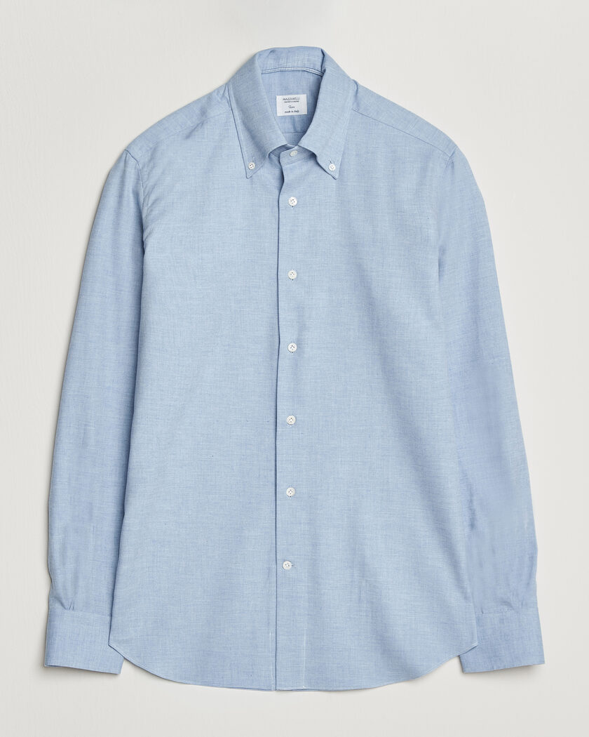 Mazzarelli Soft Flannel Button Down Shirt Light Blue – Blu