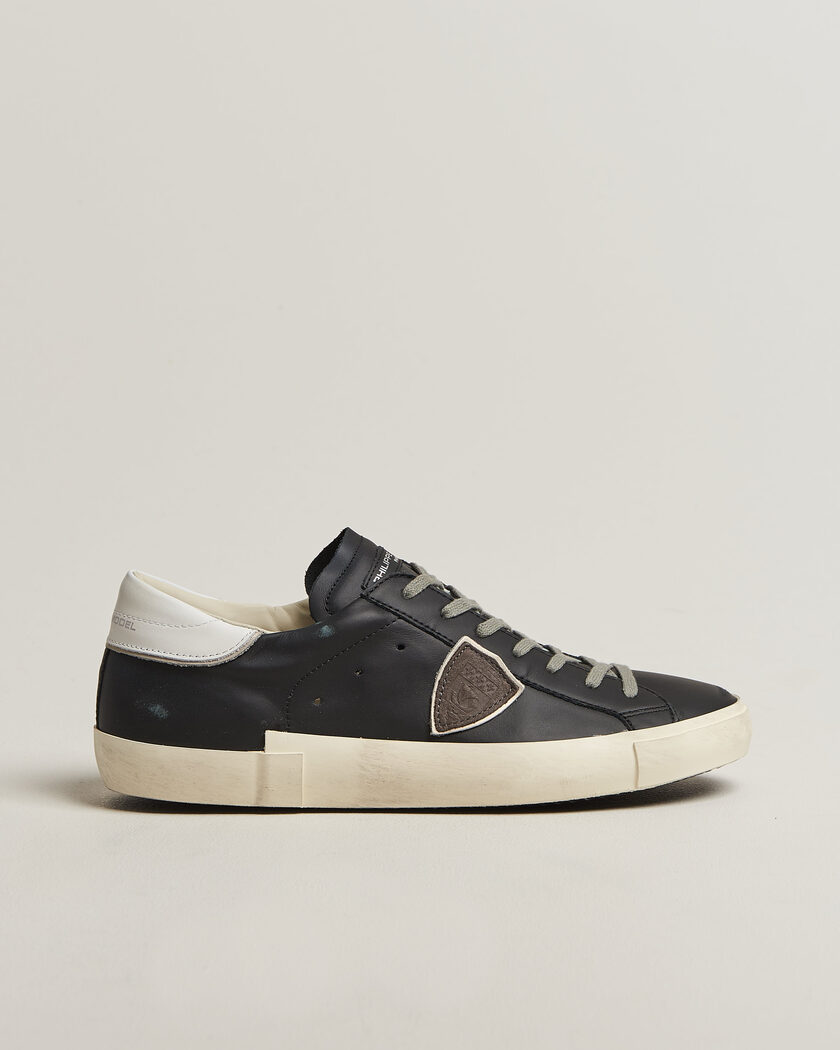 Philippe Model PRSX Low Top Suede Sneaker Black/White – Nero