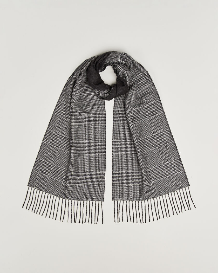 Piacenza Cashmere Cashmere/Silk Glencheck Scarf Grey Melange – Grigio