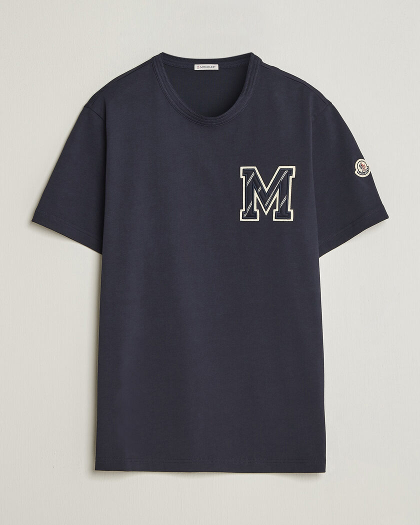 Moncler Varsity Logo T-Shirt Navy – Blu