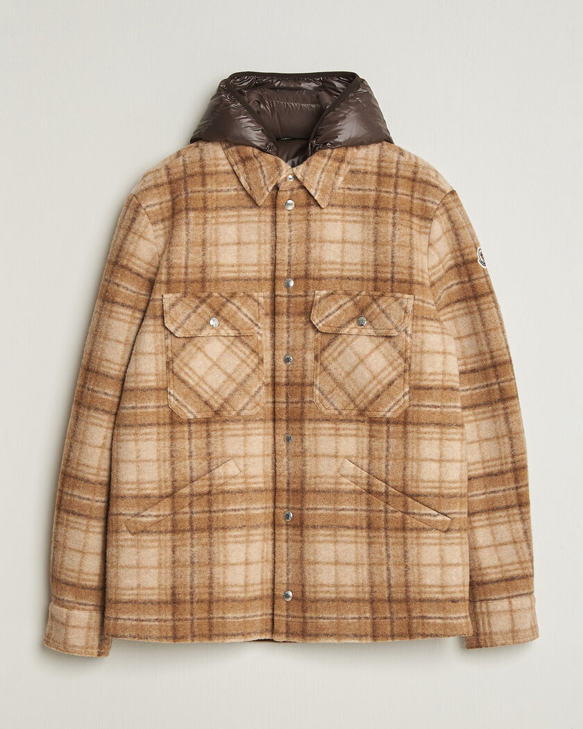 Moncler Nyvalin Shirt Jacket Brown Check – Marrone