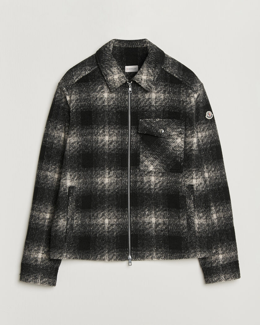 Moncler Flannel Overshirt Grey Check – Grigio