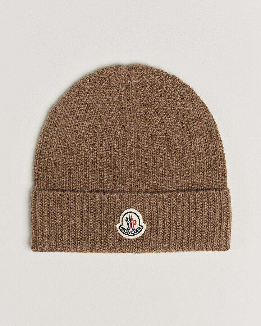 Moncler Rib Wool Beanie Brown – Marrone