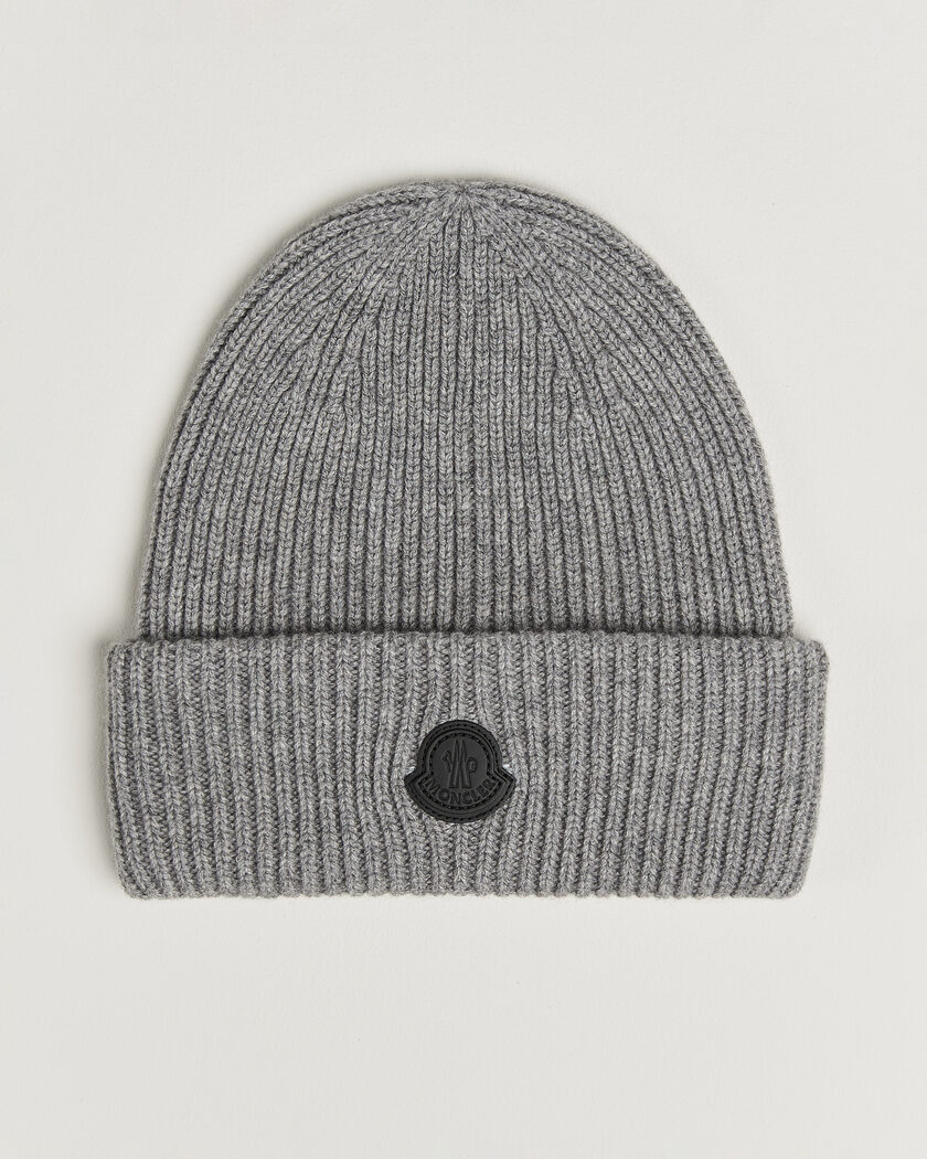 Moncler Rib Cashmere Beanie Grey – Grigio