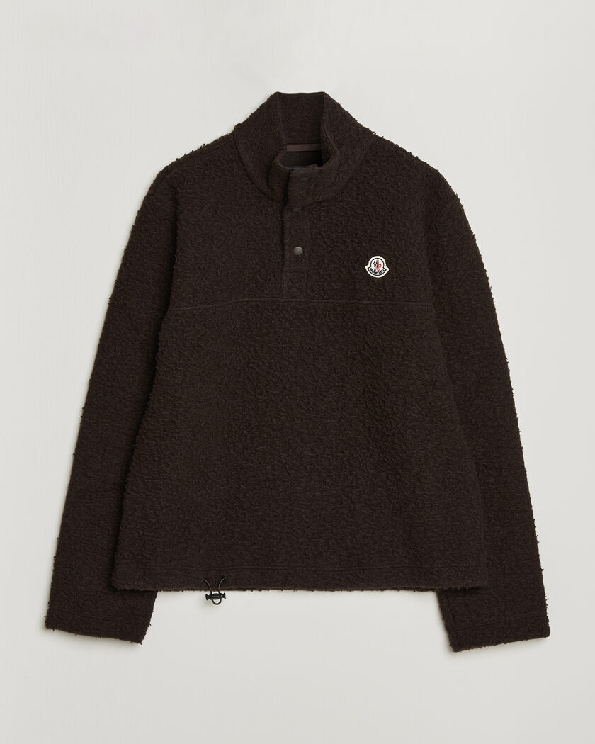 Moncler Half Zip Fleece Sweater Dark Brown – Marrone