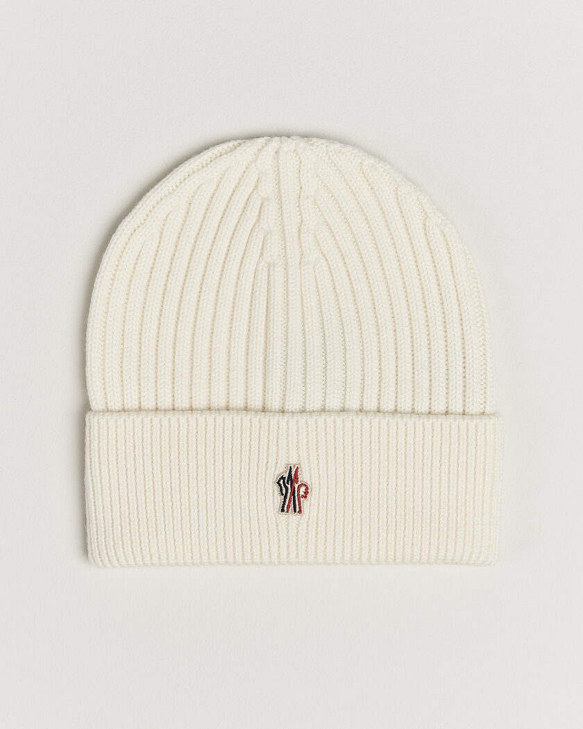 Moncler Grenoble Rib Wool Beanie Off White – Bianco