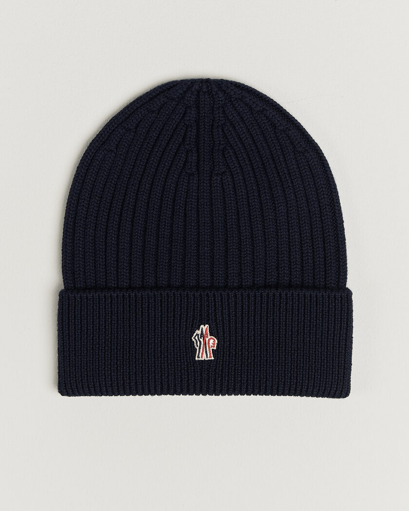 Moncler Grenoble Rib Wool Beanie Navy – Blu